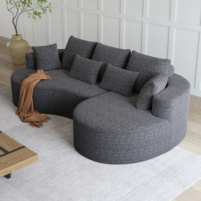 Canapé modulaire rembourré, canapé en nuage courbé extra large et large à 4 places de 105 po avec 7 coussins, canapé-lit combiné gratuit pour le salon, la chambre à coucher