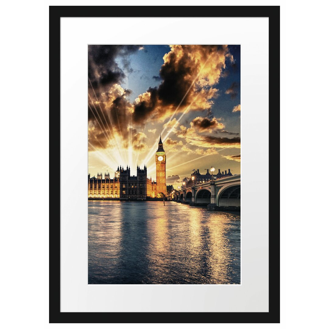 Gerahmtes Poster Big Ben am Abend