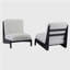 Chaise d'appoint Scott Living Moda blanche avec structure en bois massif noir, ensemble de 2