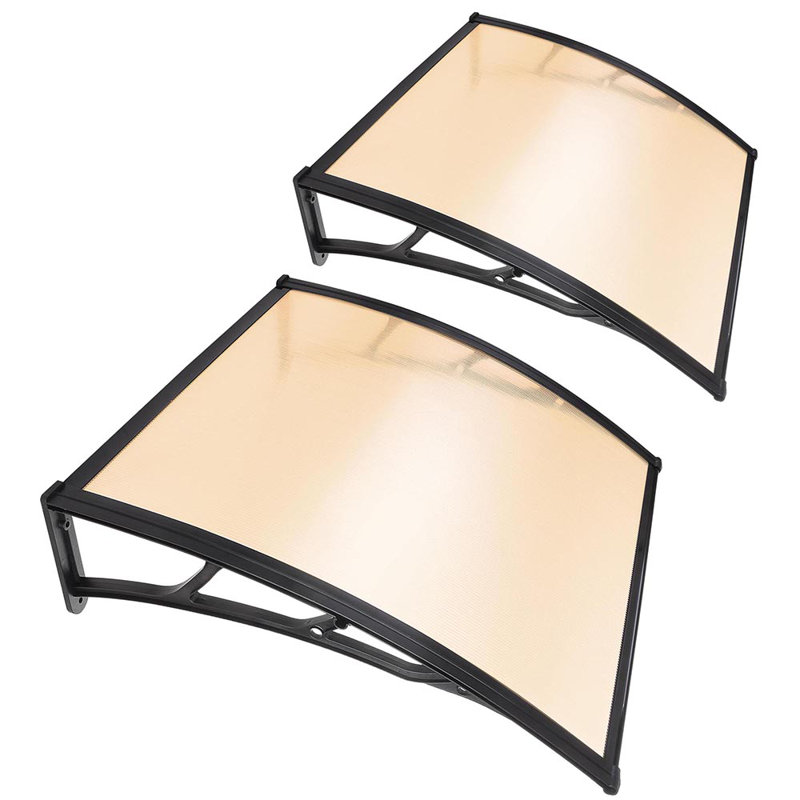 Yescom Outdoor Awning Patio Window Door Canopy Cover UV Protection Hollow Sheet, 10.2" H x 79" W x 38.6" D, Black