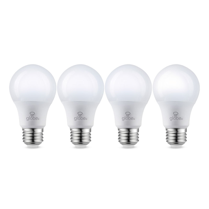 Ampoule à DEL A19 E26 à intensité variable, 60 W, lumière du jour, 5000 K, 800 lumens (paquet de 4), 800 lumens, 5000 kelvins