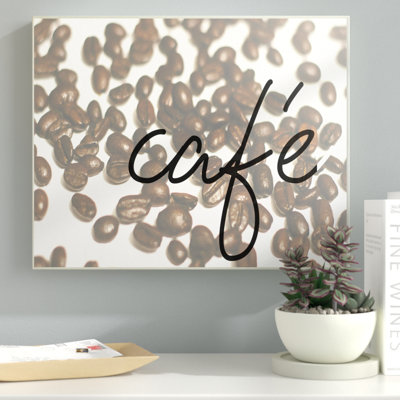 «Café Coffee Beans In Cursive» par Daphne Polselli - impression d'art graphique
