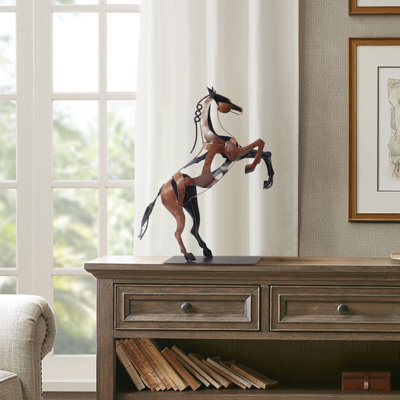 Sculpture de cheval en métal faite à la main