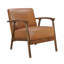 Chaise d'appoint - Coussin de siège rembourré en similicuir brun