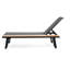Méridienne légère en aluminium pour le jardin avec entretien - table d'appoint, 5 positions réglables, assise en filet, structure en grain de bois de 77 pouces de profondeur