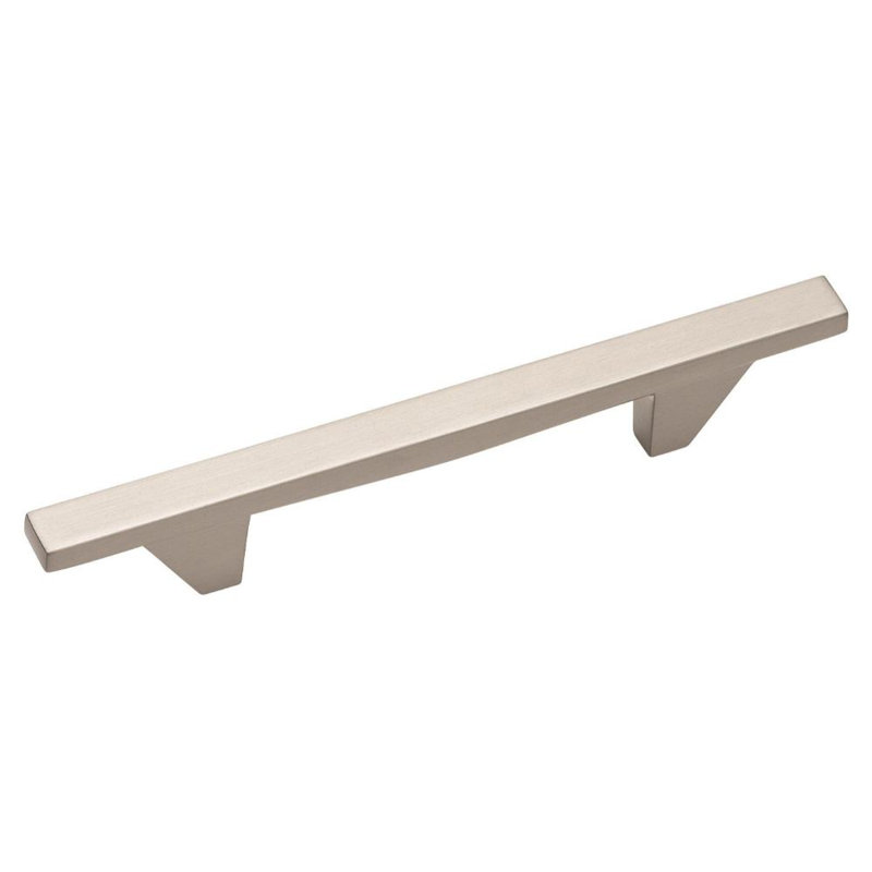 Poignée barre 3 3/4" au centre Sleek, Nickel satiné