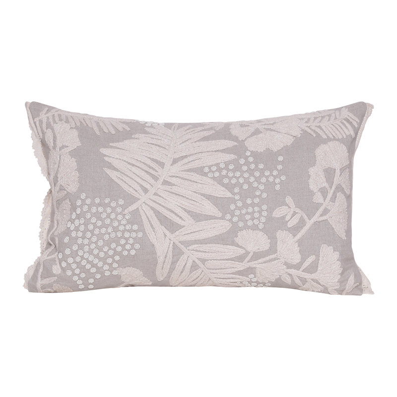 Coussin avec fermeture à glissière en lin 16 po x 24 po