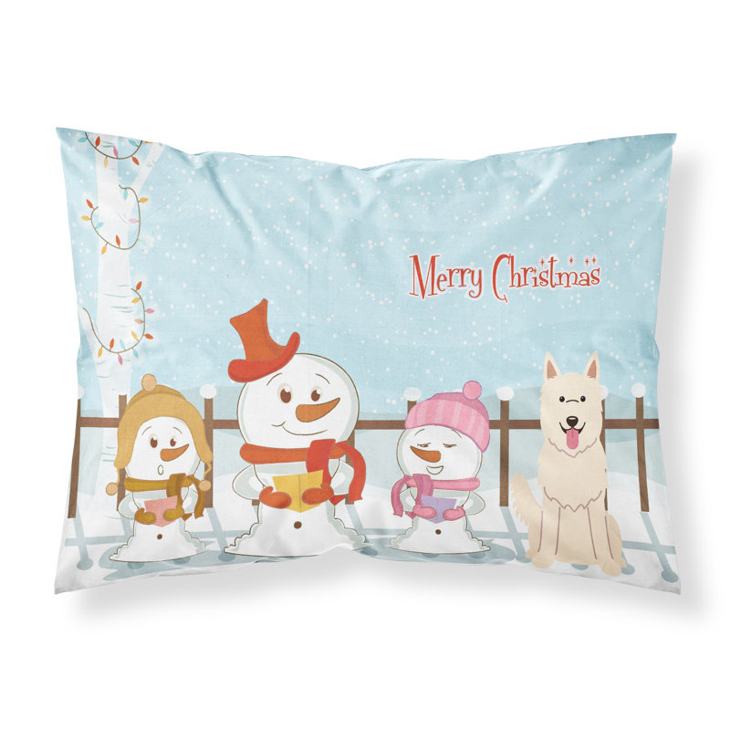 Merry Christmas Microfiber, Carolers White German Shepherd