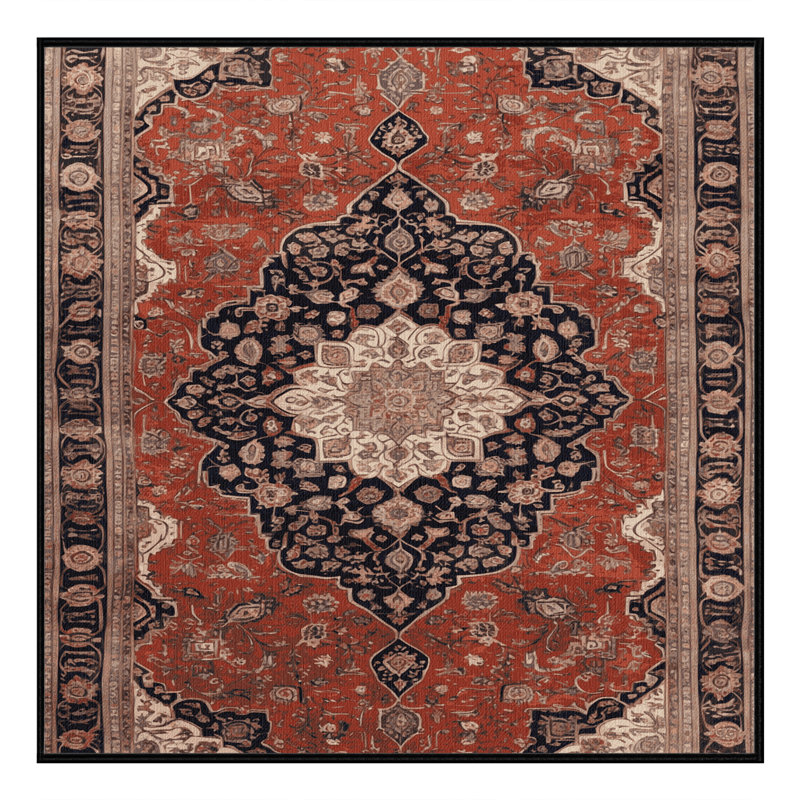 Tapis brun lavable à la machine, Carré 7 pi