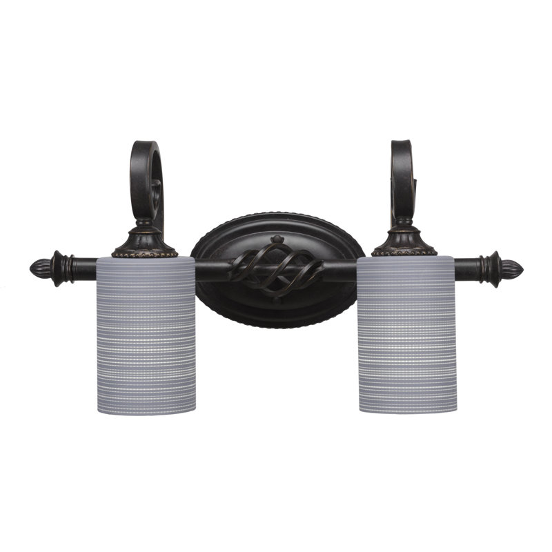 Eleganté 2 Light Bath Bar, Gray Matrix