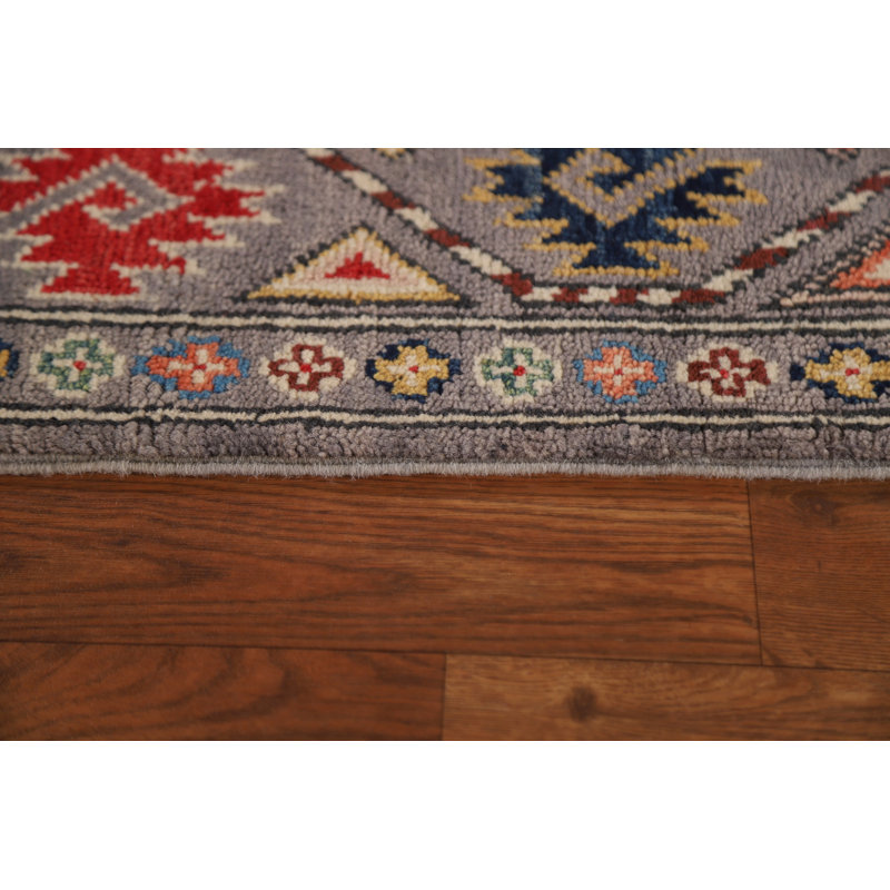 Geometric Kazak Runner Rug 3x8