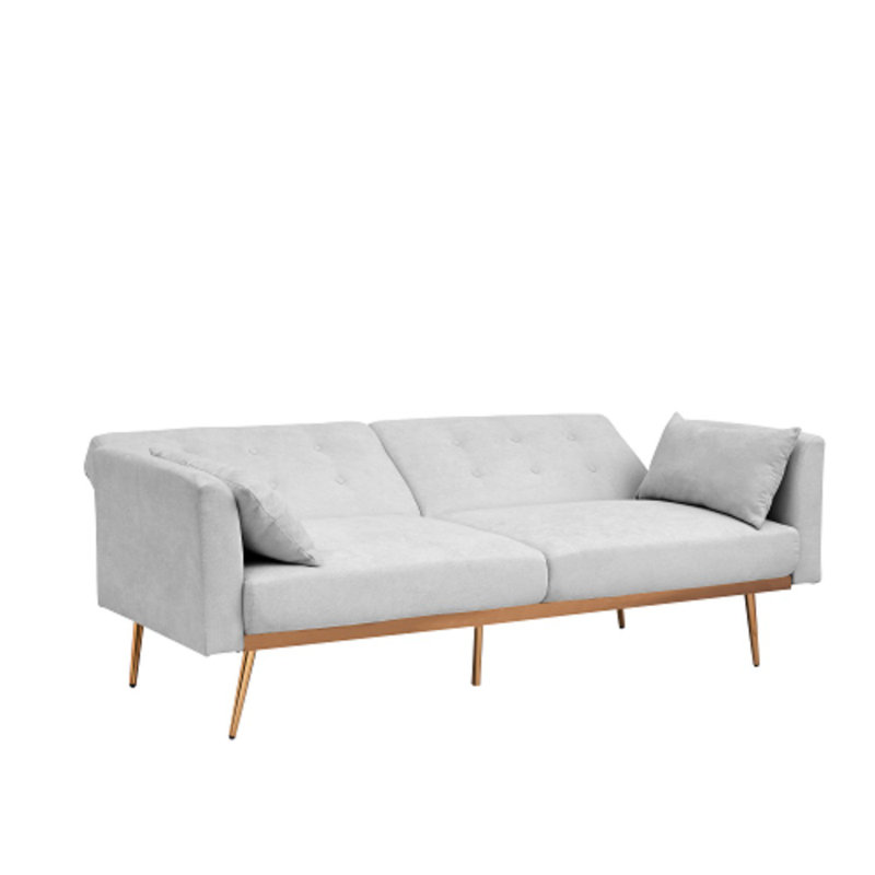 Upholstered 78'' Sleeper Sofa, Light Gray 100% Cotton