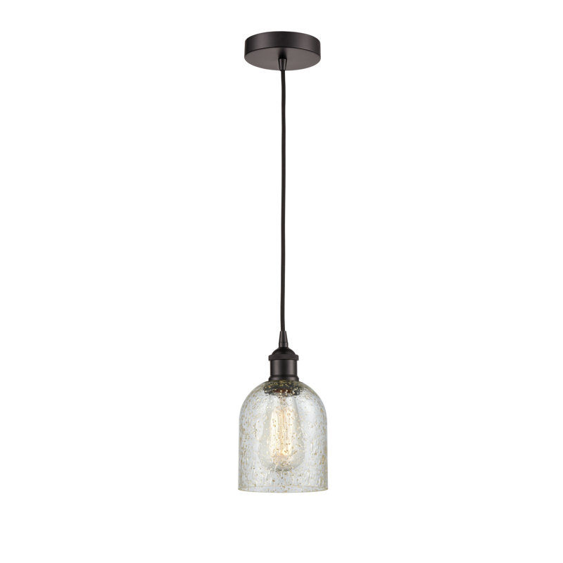 Luminaire suspendu en dôme à 1 lumière Reiko, Mica, Bronze huilé