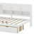 Wooden L-Shape Daybed With Cabinets And Drawers, Desk And Built-In Bookshelf-110439756