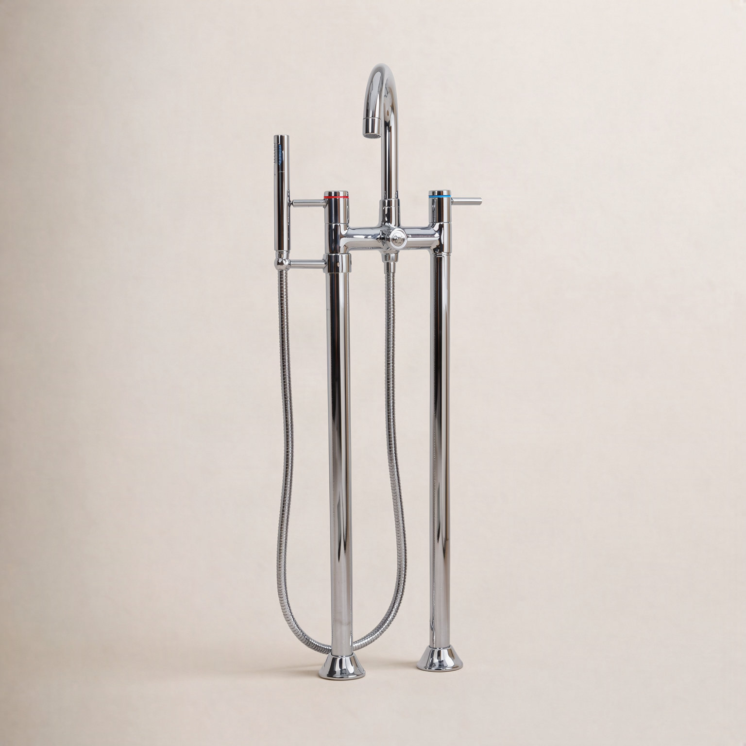 Concord Freestanding Tub Faucet with Hand Shower, Polished Chrome