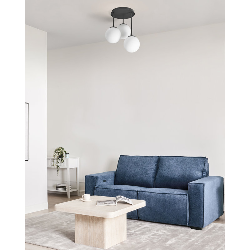- Light Cluster Pendant, 43cm H x 35cm W x 35cm D, Satin Black, 3