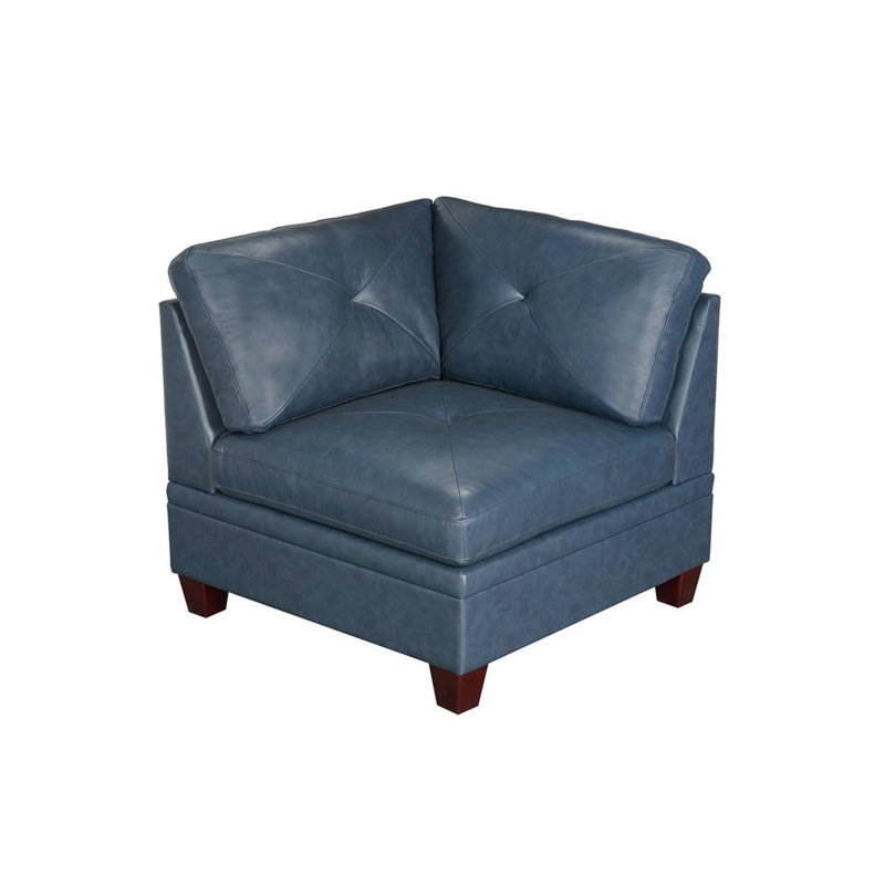 Causeuse Callayyi, Cuir véritable bleu encre