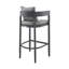 Tabouret de bar d'extérieur à hauteur de comptoir Volker en aluminium avec coussins gris - ensemble de 3-548350547