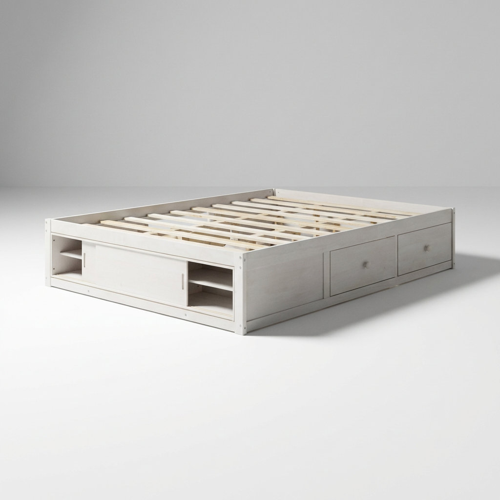 Latitude Run® Queen Size Platform Bed Frame with Storage Drawers and ...