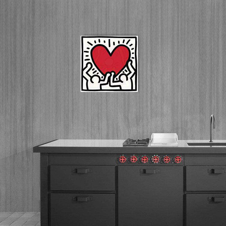 Haring - No Frame Print on Wood, 60cm H x 60cm W x 1.8cm D