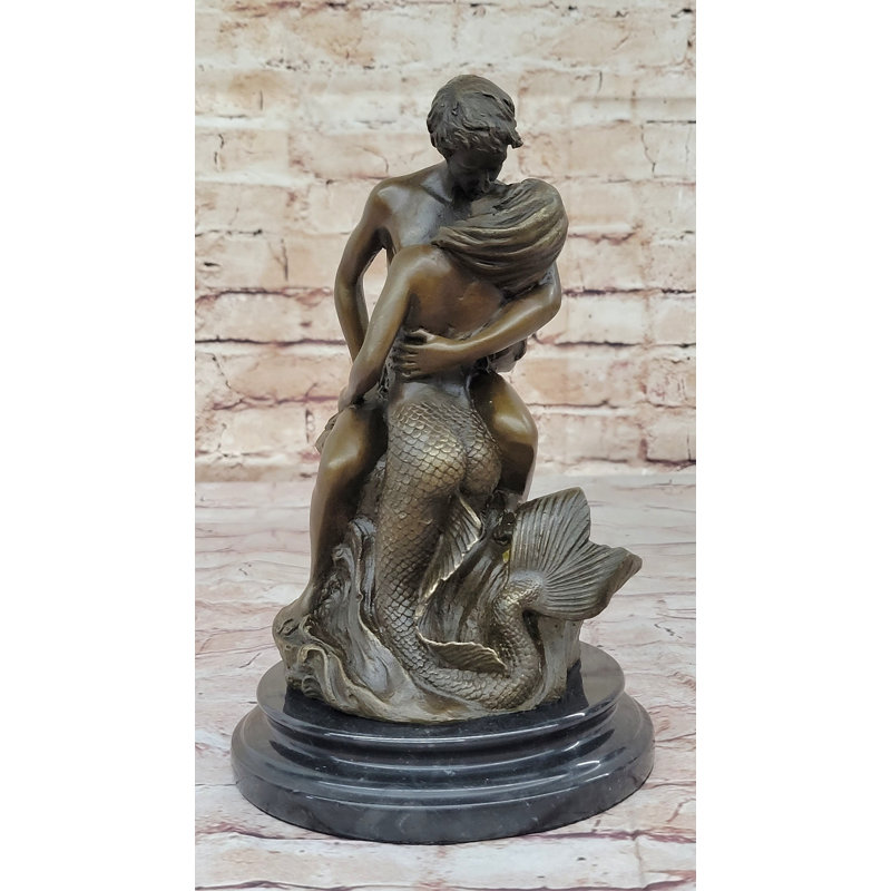 Sculpture romantique Andice sirène et amant