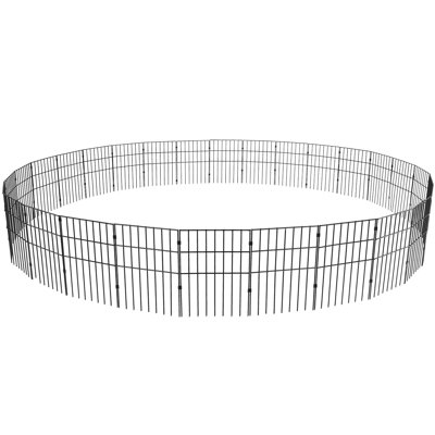 Clôture en acier au carbone noir H 17 po x l 13 po avec 28 panneaux
