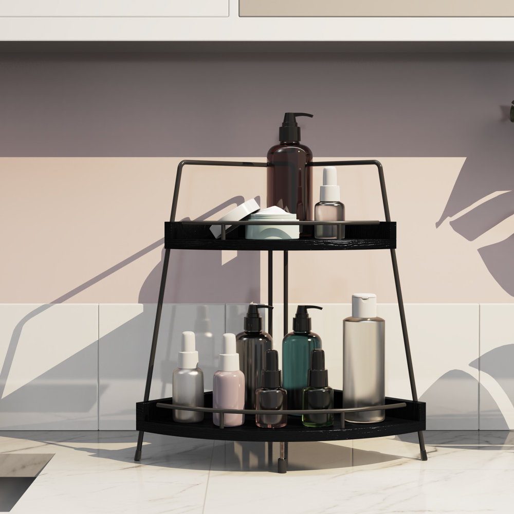 17 Stories Bathroom Counter Organizer, 2 Tier Corner Bathroom Counter ...