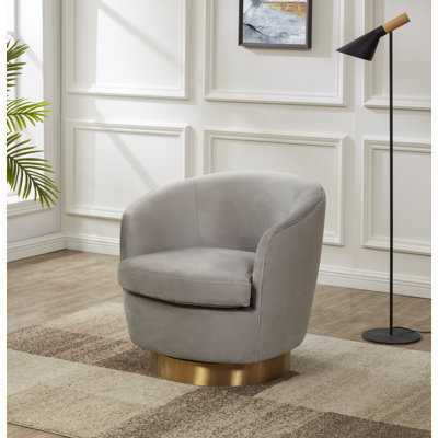 Velvet Swivel Barrel Chair