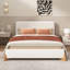 Elegant Boucle Bed, une pièce maîtresse de chambre à coucher luxueuse et confortable, pleine grandeur, blanc