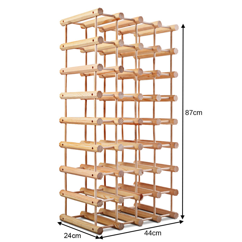 Weern 40 Bottle Solid Wood Floor Wine Bottle Rack in
