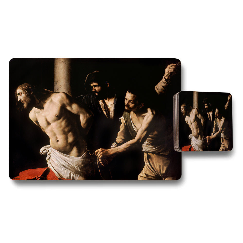 Baroque Painting Placemat and Coaster Set Classical Artwork Decor