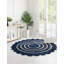 Tapis oriental bleu en jute tissé à la machine Mateus-845331392
