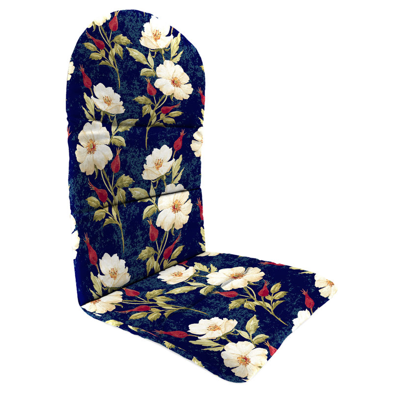 Outdoor Adirondack Chair Cushion, Blue/White/Red Floral