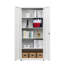 Armoire de rangement haute avec 2 portes et 4 cloisons pour séparer 5 espaces de rangement, conception maison / bureau-485444269