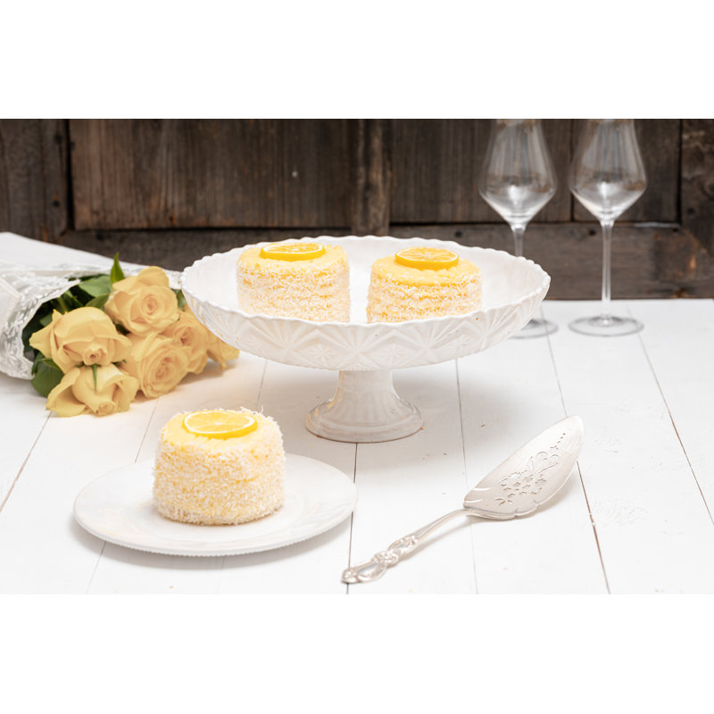 Vintage Inspired Ceramic Ceramic Cake Stand, White