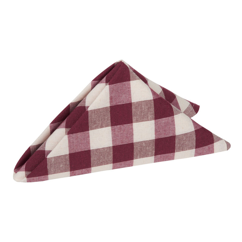 Serviette 17 po Gerede Elegance, Bourgogne/blanc