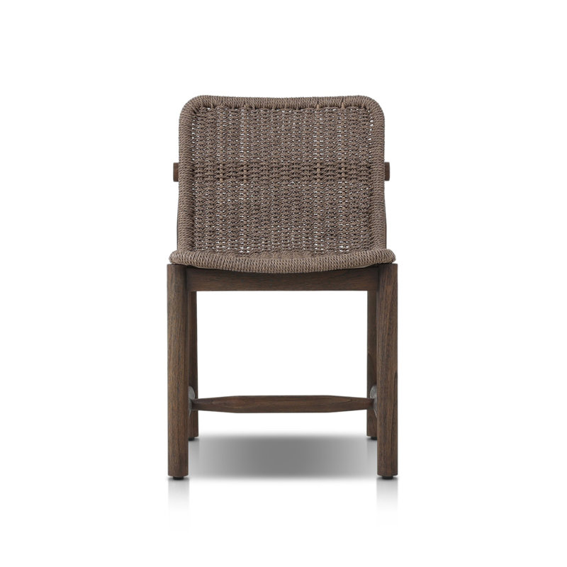 Dume Outdoor Dining Chair, Dark Gray/Dark Brown
