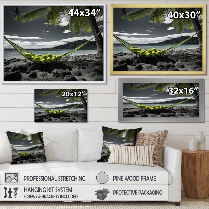 Hawaii Island Dreams - impression, Encadrement doré, H 34 po x l 44 po x P 1,5 po