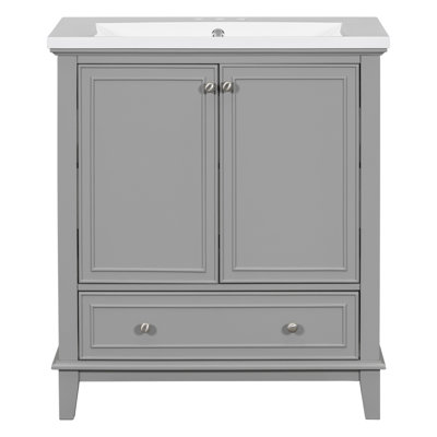 Meuble-lavabo multifonctionnel avec portes et tiroir