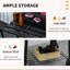 Fumoir au charbon de bois 30 po - Barbecue portatif en acier avec espace de rangement et roues pour barbecue noir, utilisation sur une tablette extérieure