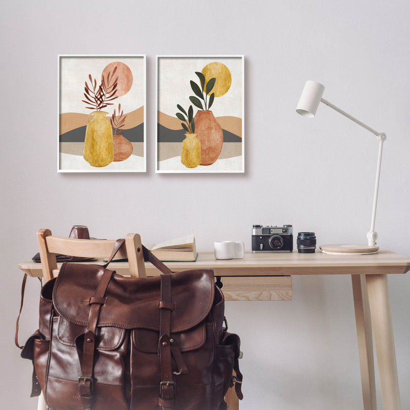 «Boho Botanical Sprig's Landscape», ensemble de 2 giclées encadrées par Janet Tava, H 14 po x l 11 po x P 1,5 po