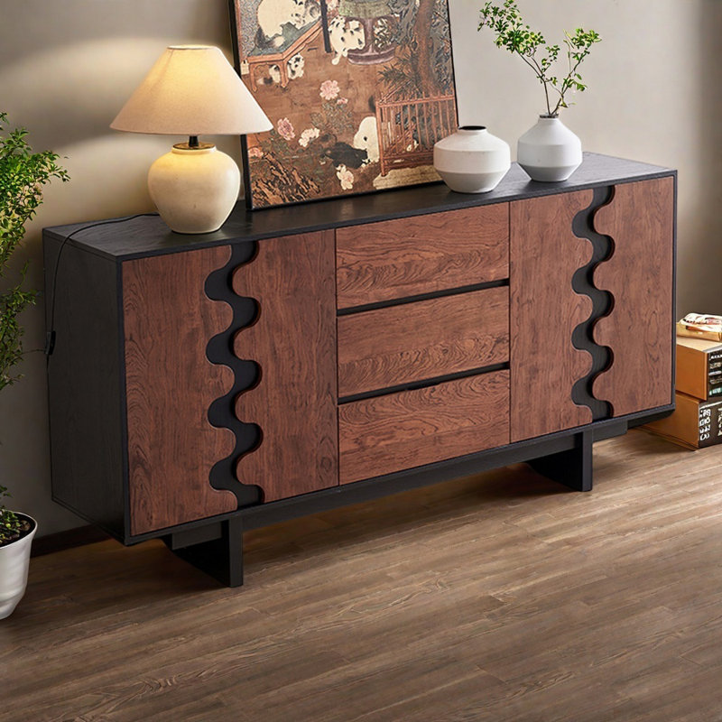 Buffet rétro en bois laqué simple