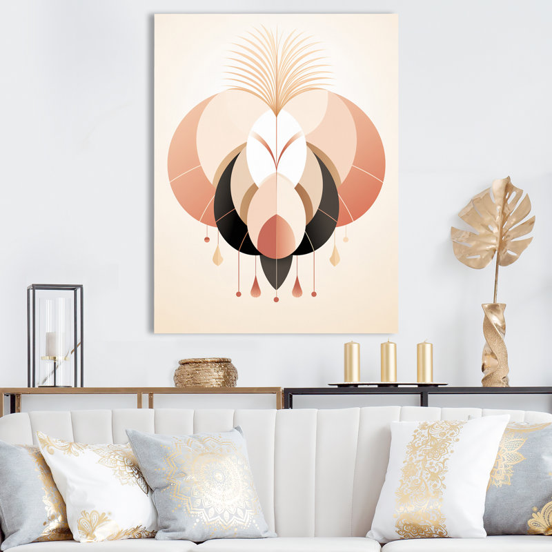 Abstrait géométrique moderne, art mural moderne sur toile, H 44 po x l 34 po, Toile tendue