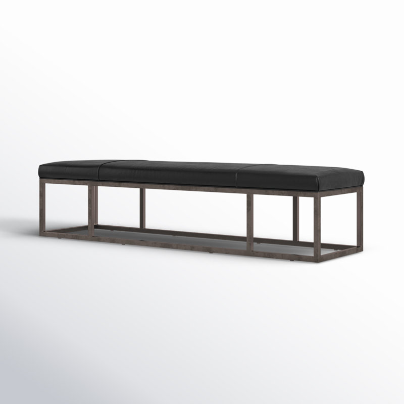 Beaumont Leather Bench, Rider Black