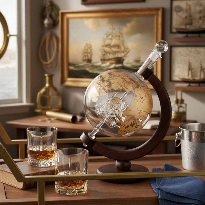 Gaen Globe 0.75L Whiskey Decanter
