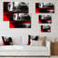 Rouge créatif sur gris - peinture sur toile-1974405920-1974405935