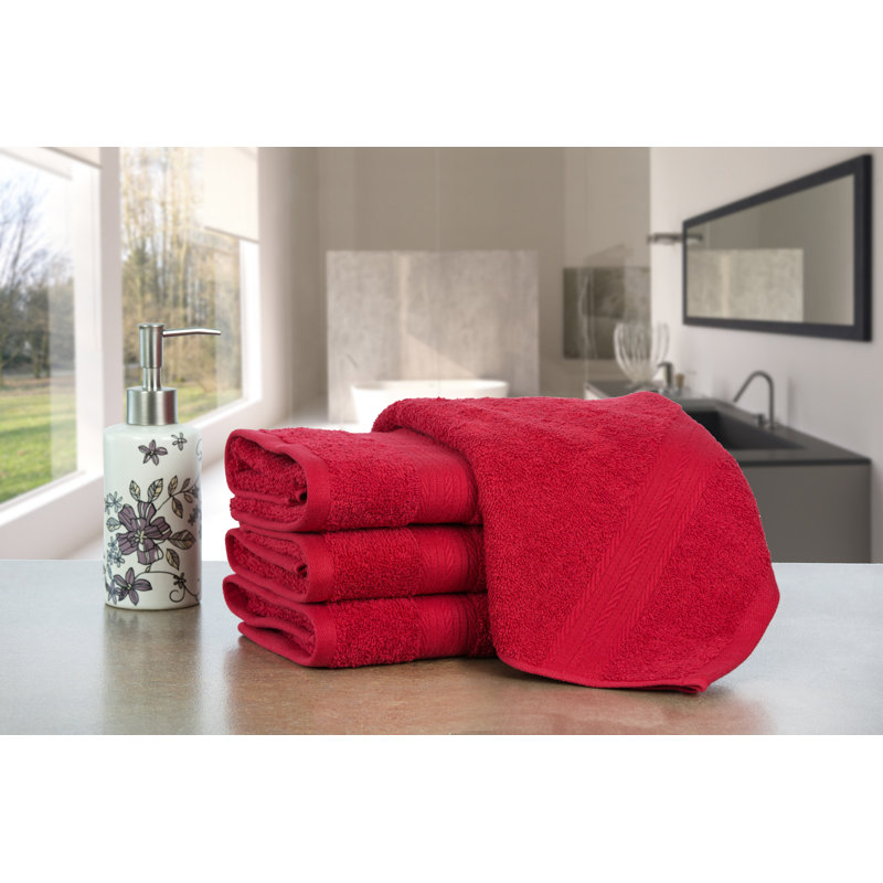 100% Cotton Hand Towels, Red