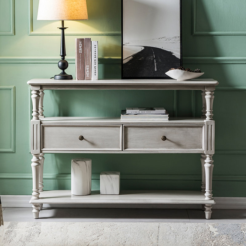 American-style light luxury simple console table, White, 34.6" H x 47.2" W x 13" D