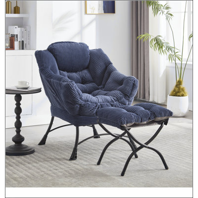 Méridienne moderne avec repose-pieds, accoudoirs, poche latérale et repose-pieds pour petits espaces, fauteuil de lecture confortable et élégant