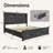 Farmhouse King Size Wood Platform Bed, Bookcase Headboard and Footboard Bed with Roman Column Accents-1764923318-1764923315